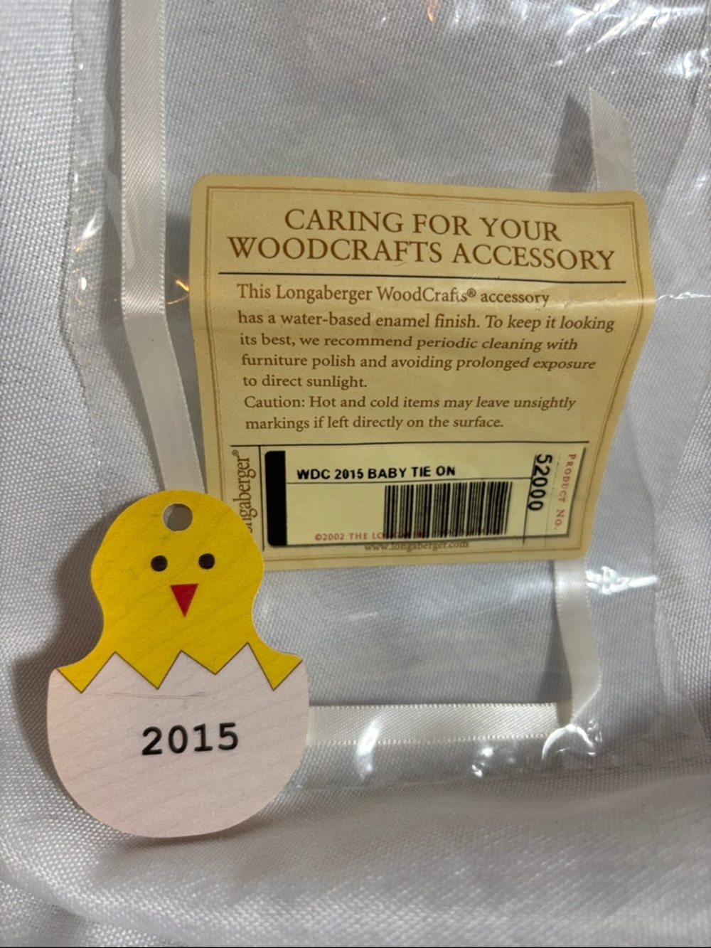 Longaberger 2015 Yellow and White Chick Baby Tie-On